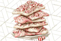 Peppermint Christmas Bakery Clipart PNG, Candy Cane Sweets Product Image 2