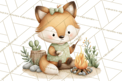 Cute Hiking Woodland Animals Adventure Clipart PNG Product Image 2
