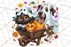 Cute Ghost Dogs And Cats Halloween PNG Clipart Product Image 3