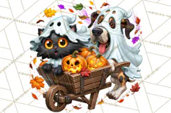 Cute Ghost Dogs And Cats Halloween PNG Clipart Product Image 3