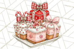 Peppermint Christmas Bakery Clipart PNG, Candy Cane Sweets Product Image 3