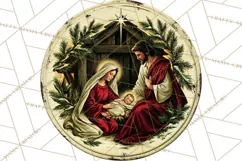Vintage Christmas Round Signs Clipart, Rustic Metal Product Image 4