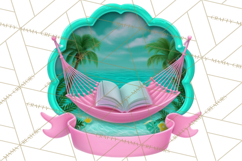Beach Reading Clipart Coastal Book PNG Graphics Product Image 3