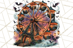 Gothic Halloween Carnival Clipart Haunted Circus PNG Product Image 4