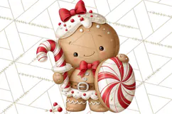 Christmas Gingerbread Clipart PNG, Cute Christmas Characters Product Image 4