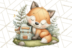 Cute Hiking Woodland Animals Adventure Clipart PNG Product Image 3