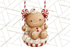 Christmas Gingerbread Clipart PNG, Cute Christmas Characters Product Image 3