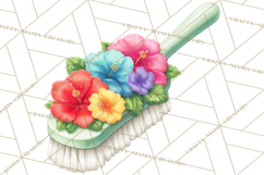 Rainbow Hair Stylist Clipart, Colorful Salon Tools PNG Product Image 2