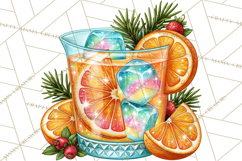 Christmas Cocktail Bar Clipart PNG Elements Product Image 3