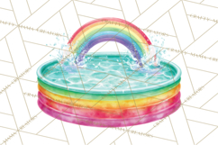 Summer Pool Party Clipart PNG, Rainbow Summer Png Designs Product Image 2