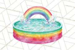 Summer Pool Party Clipart PNG, Rainbow Summer Png Designs Product Image 2