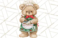 Christmas Teddy Bear Clipart PNG Watercolor Holiday Bears Product Image 3