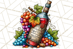 Christmas Wine Night Clipart PNG, Alcohol Christmas Png Product Image 5