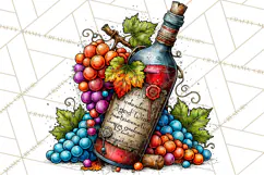 Christmas Wine Night Clipart PNG, Alcohol Christmas Png Product Image 5