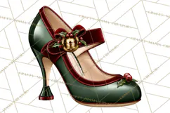 Christmas High Heel Clipart PNG, Whimsical Holiday Shoes Product Image 5