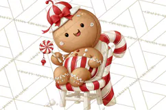 Christmas Gingerbread Clipart PNG, Cute Christmas Characters Product Image 5