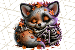 Animal Skeleton Halloween PNG Clipart Set Product Image 5
