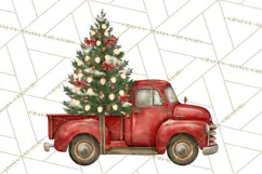 Vintage Truck Christmas PNG Product Image 5