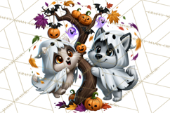Cute Ghost Dogs And Cats Halloween PNG Clipart Product Image 2
