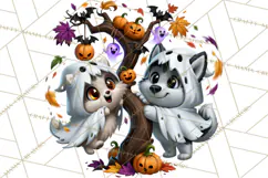 Cute Ghost Dogs And Cats Halloween PNG Clipart Product Image 2