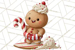 Christmas Gingerbread Clipart PNG, Cute Christmas Characters Product Image 2