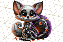Animal Skeleton Halloween PNG Clipart Set Product Image 2