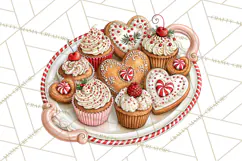 Peppermint Christmas Bakery Clipart PNG, Candy Cane Sweets Product Image 2