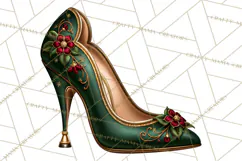 Christmas High Heel Clipart PNG, Whimsical Holiday Shoes Product Image 2