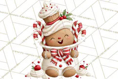Christmas Gingerbread Clipart PNG, Cute Christmas Characters Product Image 3