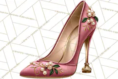 Christmas High Heel Clipart PNG, Whimsical Holiday Shoes Product Image 3
