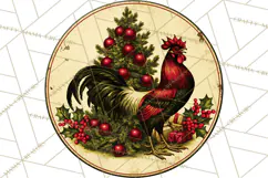 Vintage Christmas Round Signs Clipart, Rustic Metal Product Image 3