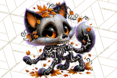 Animal Skeleton Halloween PNG Clipart Set Product Image 3
