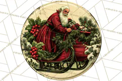 Vintage Christmas Round Signs Clipart, Rustic Metal Product Image 4