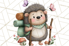 Cute Hiking Woodland Animals Adventure Clipart PNG Product Image 3