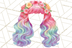 Rainbow Hair Stylist Clipart, Colorful Salon Tools PNG Product Image 3