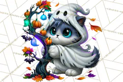 Cute Ghost Dogs And Cats Halloween PNG Clipart Product Image 4