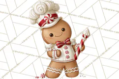 Christmas Gingerbread Clipart PNG, Cute Christmas Characters Product Image 4