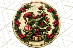 Vintage Christmas Round Signs Clipart, Rustic Metal Product Image 5