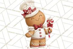 Christmas Gingerbread Clipart PNG, Cute Christmas Characters Product Image 5