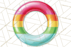 Summer Pool Party Clipart PNG, Rainbow Summer Png Designs Product Image 4