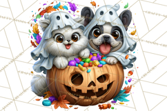 Cute Ghost Dogs And Cats Halloween PNG Clipart Product Image 5