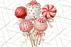 Peppermint Christmas Bakery Clipart PNG, Candy Cane Sweets Product Image 5