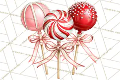Peppermint Christmas Bakery Clipart PNG, Candy Cane Sweets Product Image 2