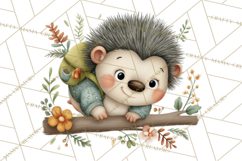 Cute Hiking Woodland Animals Adventure Clipart PNG Product Image 5