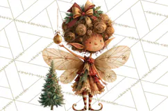 Christmas Fairy Clipart PNG, Whimsical Christmas Fairies Product Image 2