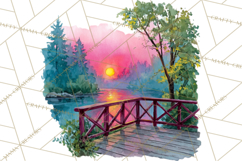 Watercolor Inspirational Landscapes, Sublimation Designs Product Image 5