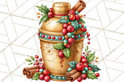 Christmas Cocktail Bar Clipart PNG Elements Product Image 3