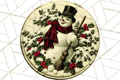 Vintage Christmas Round Signs Clipart, Rustic Metal Product Image 3