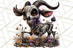 Animal Skeleton Halloween PNG Clipart Set Product Image 3