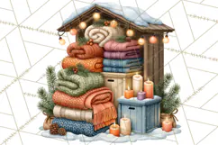 Scandinavian Christmas Market Clipart PNG Illustrations Product Image 3
